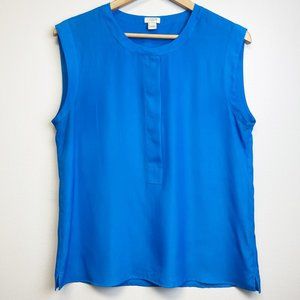 🚨SOLD🚨 J. CREW Blue Half Button Chiffon Tank Top Women's Size 10